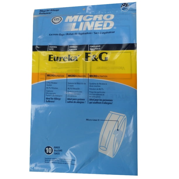 Eureka Sanitaire Style F /& G Vacuum Bags Type Micro Lined Allergen Filtration